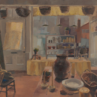 Eleanor Crow: Interior at Straw, London in Afternoon Light Sold