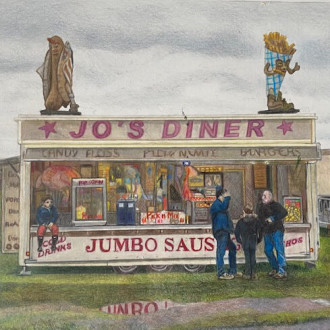 Jo's Diner: Doreen Fletcher, coloured pencil SOLD